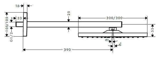 Верхній душ Hansgrohe Raindance E 300 Х 300 1jet 26238700