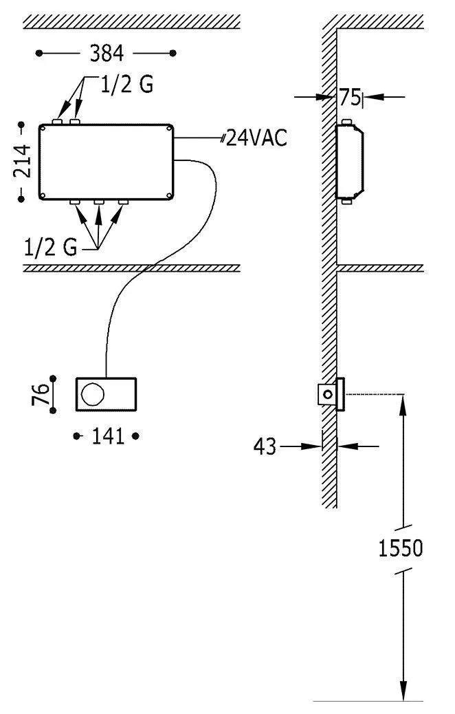 Термостат электронный Tres Shower Technology 9288399