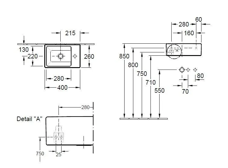Умывальник подвесной Villeroy and Boch Memento (400 Х 260 мм) 53334101