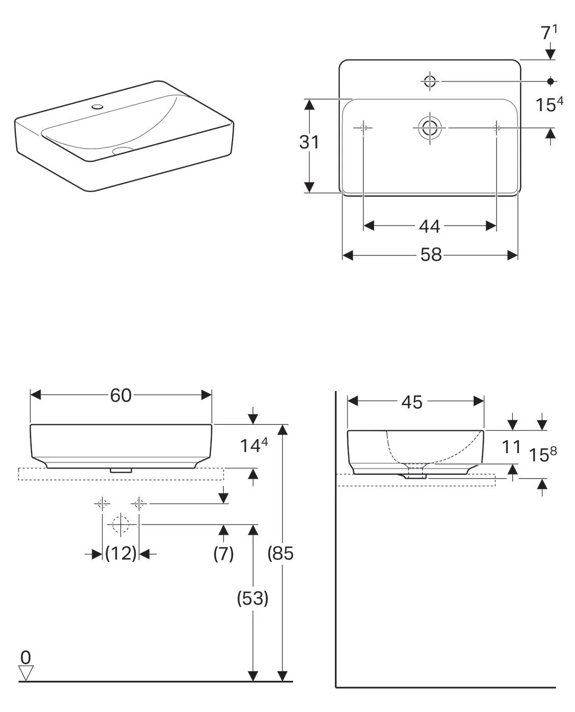 Умывальник Geberit Variform 500.781.01.2