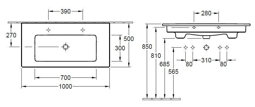 Подвесной умывальник Villeroy and Boch Venticello 4104AKR1