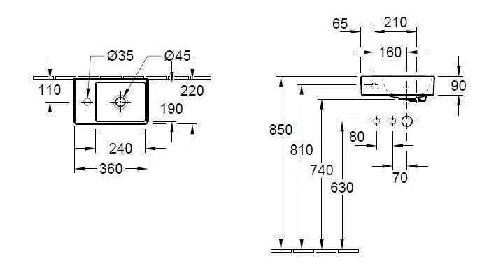 Підвісний умивальник Villeroy and Boch Avento 43003R01