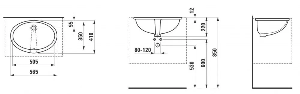 Раковина встраиваемая под столешницу Jika Lipsy H8112910000201