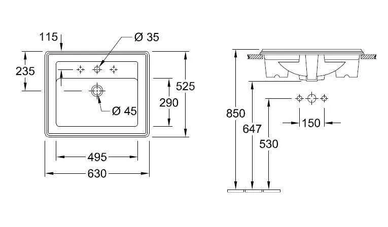 Тумба з умивальником Villeroy & Boch Hommage