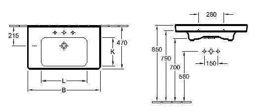 Підвісний умивальник Villeroy and Boch Subway 2.0 71751GR1