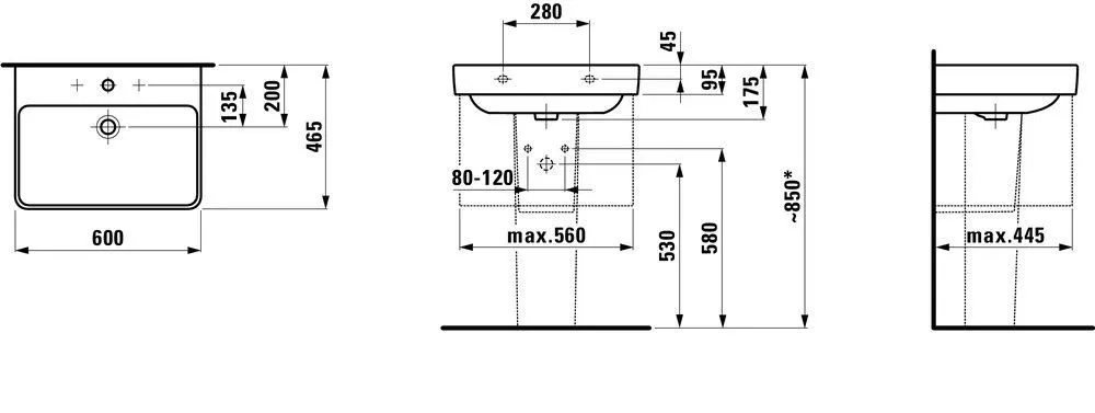 Умывальник Laufen PRO S H8109620001041 H8109630001041