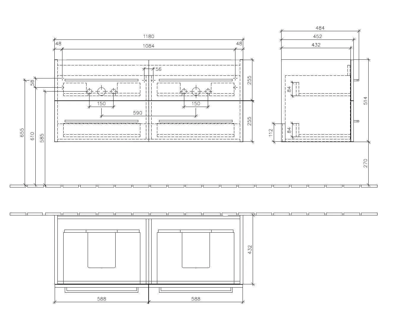 Тумба для умивальника Avento Villeroy and Boch A89300B1
