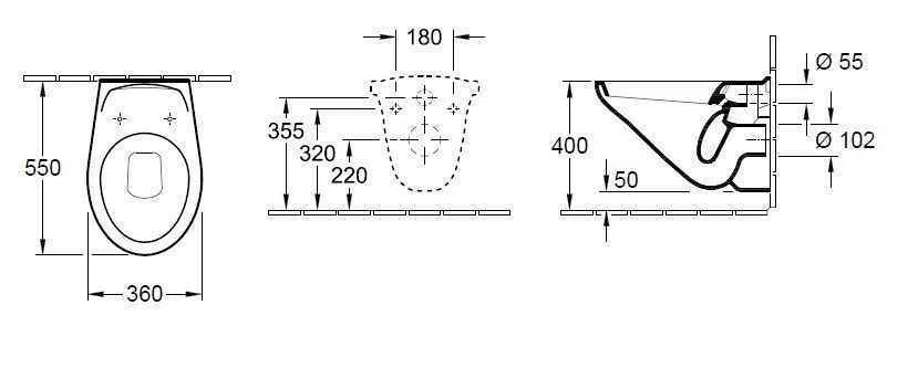 Унітаз підвісний з кришкою Villeroy and Boch O. Novo 76821001