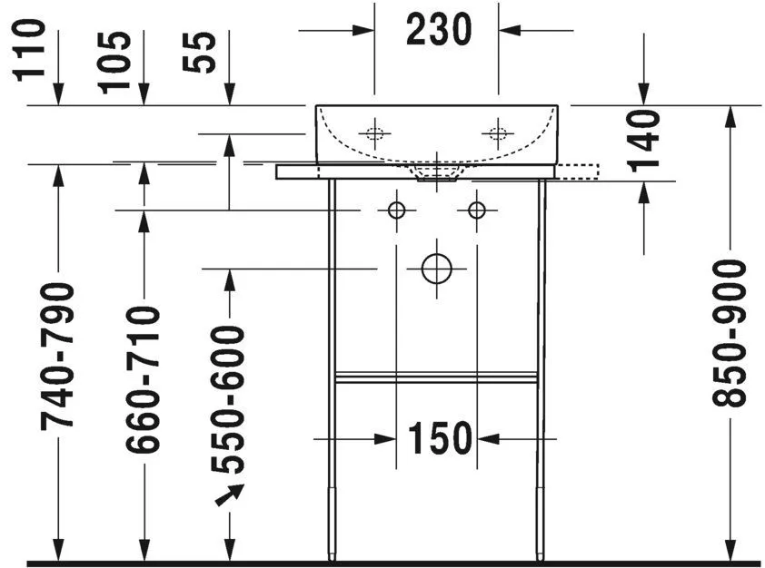 Умывальник Duravit DuraSquarе 0732450041