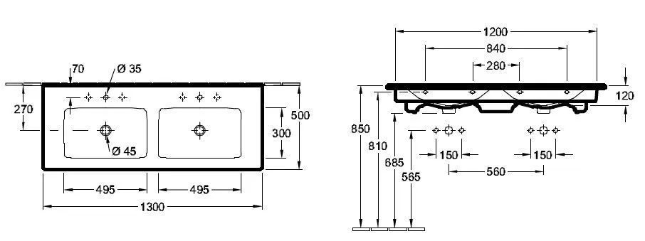Подвесной умывальник Villeroy and Boch Venticello 4111DGR1