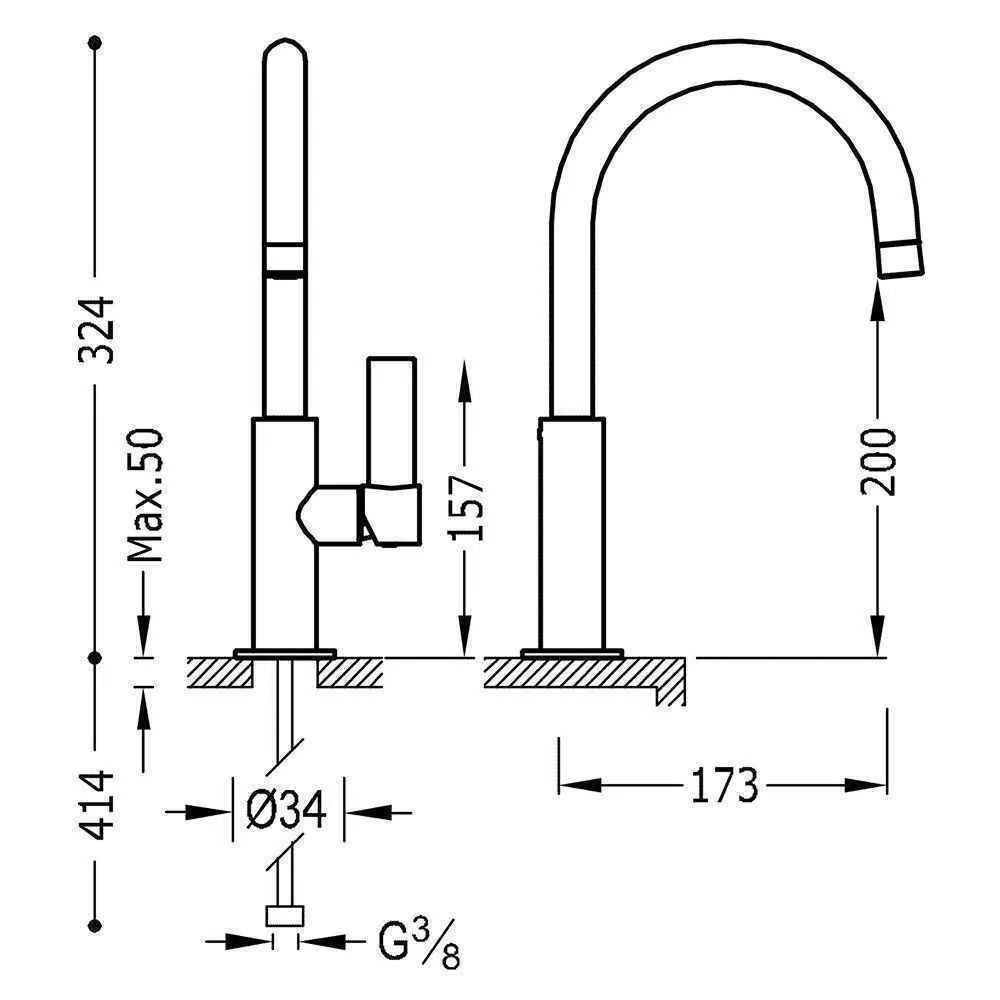 Змішувач для умивальника Tres Project 21190501