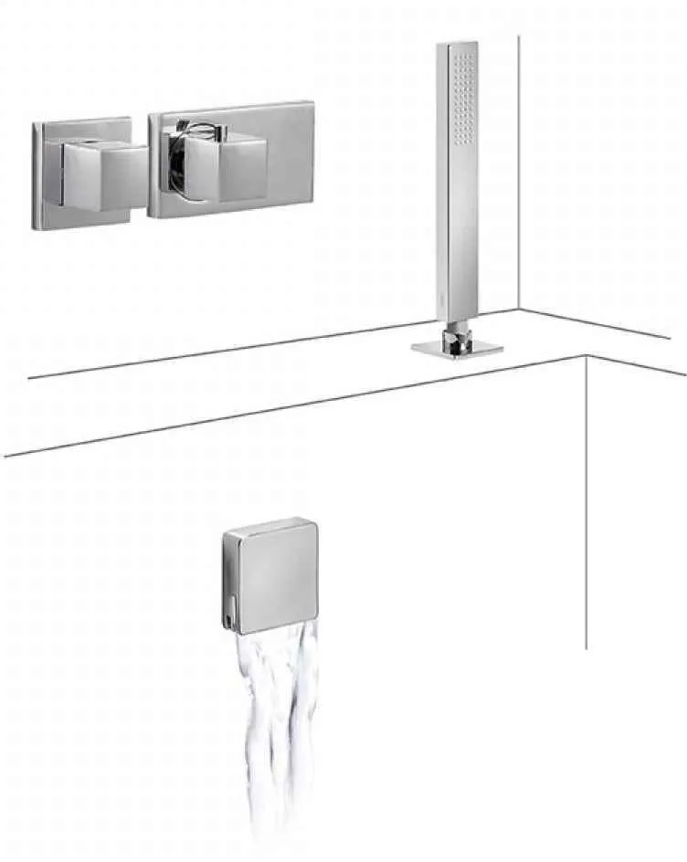 Набор: Термостат, излив и  душевой набор Tres Block System 20725207