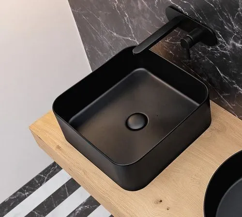 Mate Раковина квадратна на стільницю  40х40 см, чорний матовий