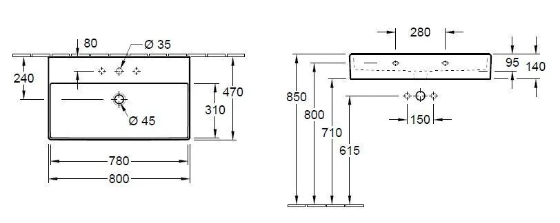 Подвесной умывальник Villeroy and Boch Memento 2.0 4A228001