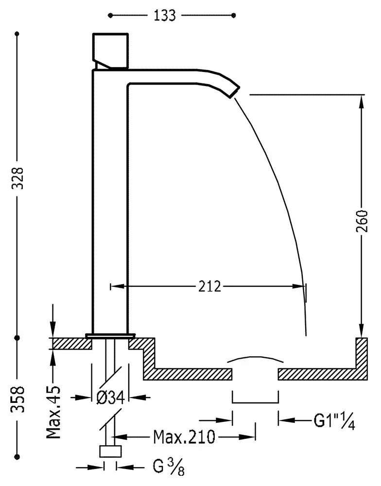 Смеситель для раковины Tres Cuadro 00681002