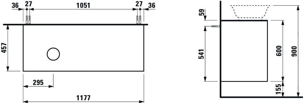 Тумба под умывальник Laufen The New Classic H4060830856311