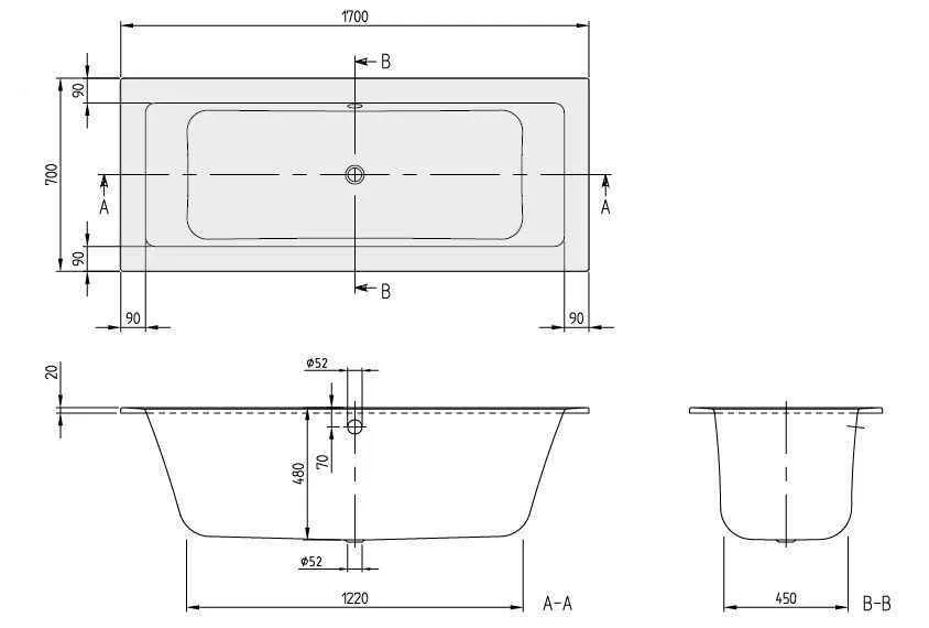 Ванна Villeroy and Boch Legato UBA177LEG2V-01
