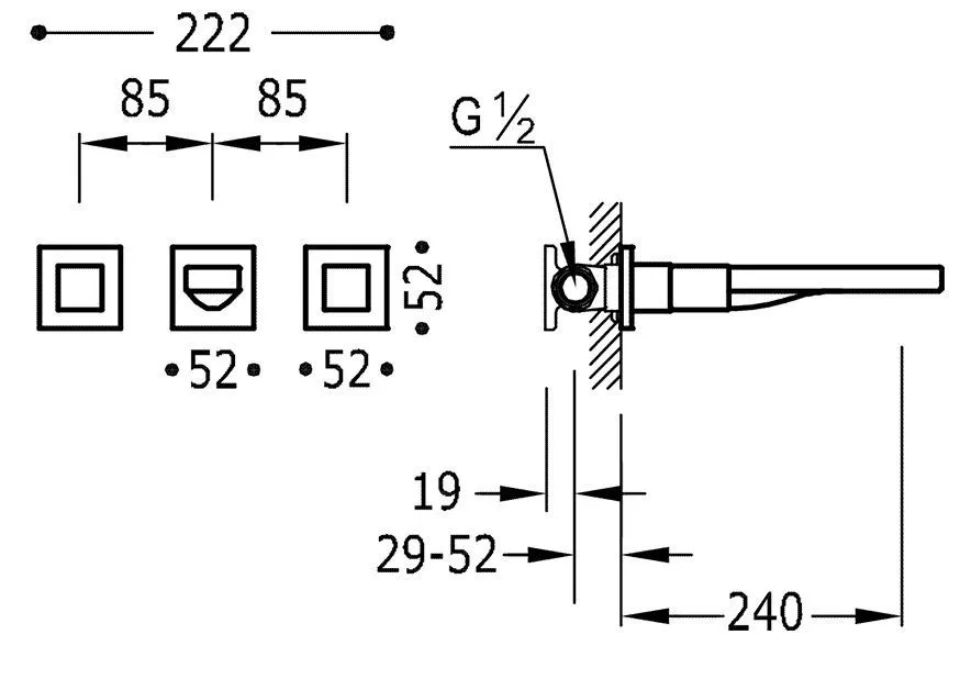 Смеситель для раковины Tres Cuadro 00815401BM