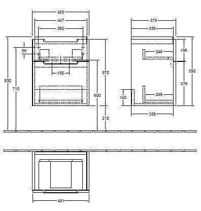 Тумба для умивальника Subway 2.0 Villeroy and Boch A90710FP