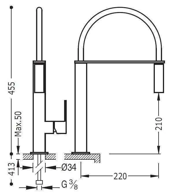 Змішувачі на кухню Tres 00648701NE