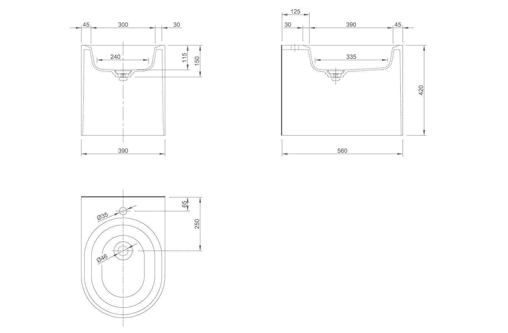 Біде підлогове Knief Pearl