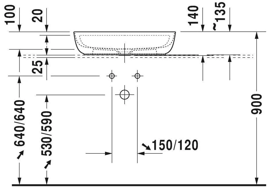Умывальник на столешницу Duravit Luv 0380602100