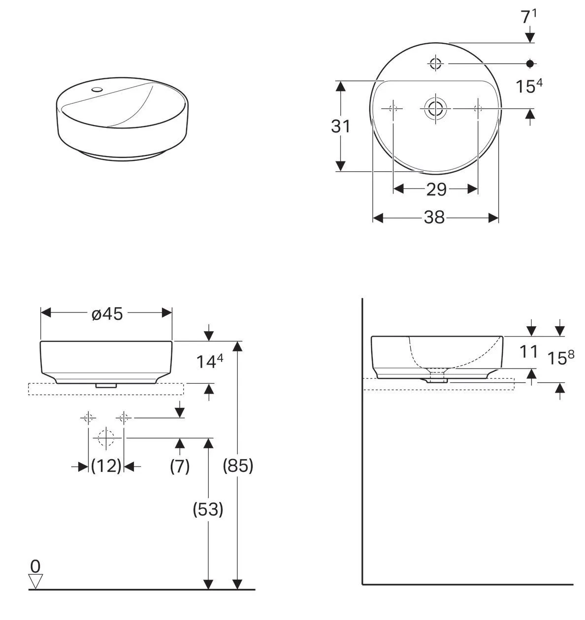 Умывальник Geberit Variform 500.770.01.2