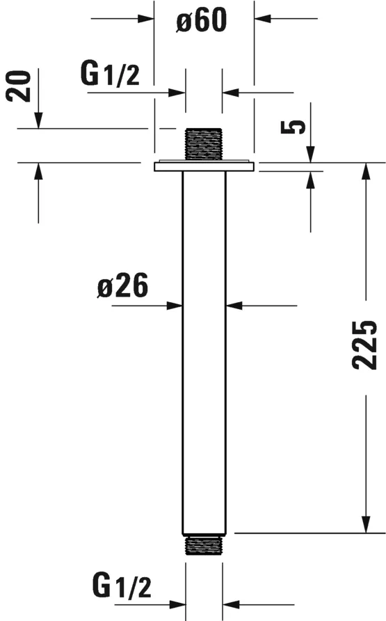 Душевой кронштейн стельовий 225 Duravit UV0670023000