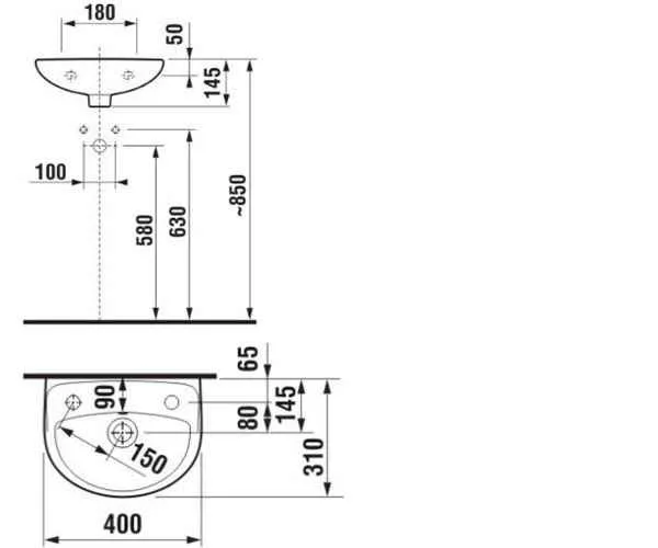Умивальник Jika Lyra Plus H8153810001051
