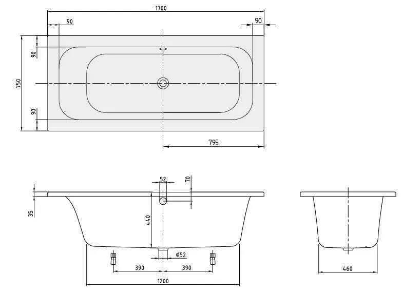 Ванна Villeroy and Boch Loop&Friends UBA170LFS2V-01