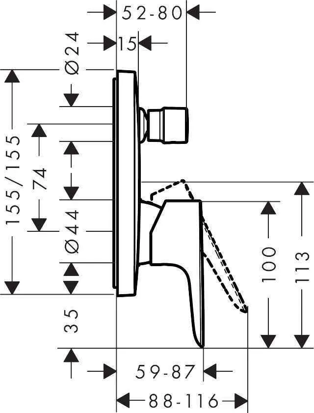 Змішувач для ванної/душа Hansgrohe Talis E 71745000 71745000