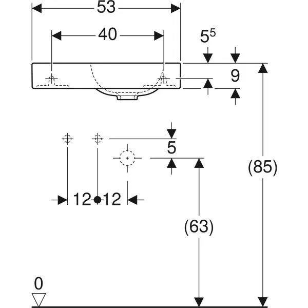 Умывальник подвесной Geberit iCon 124153000