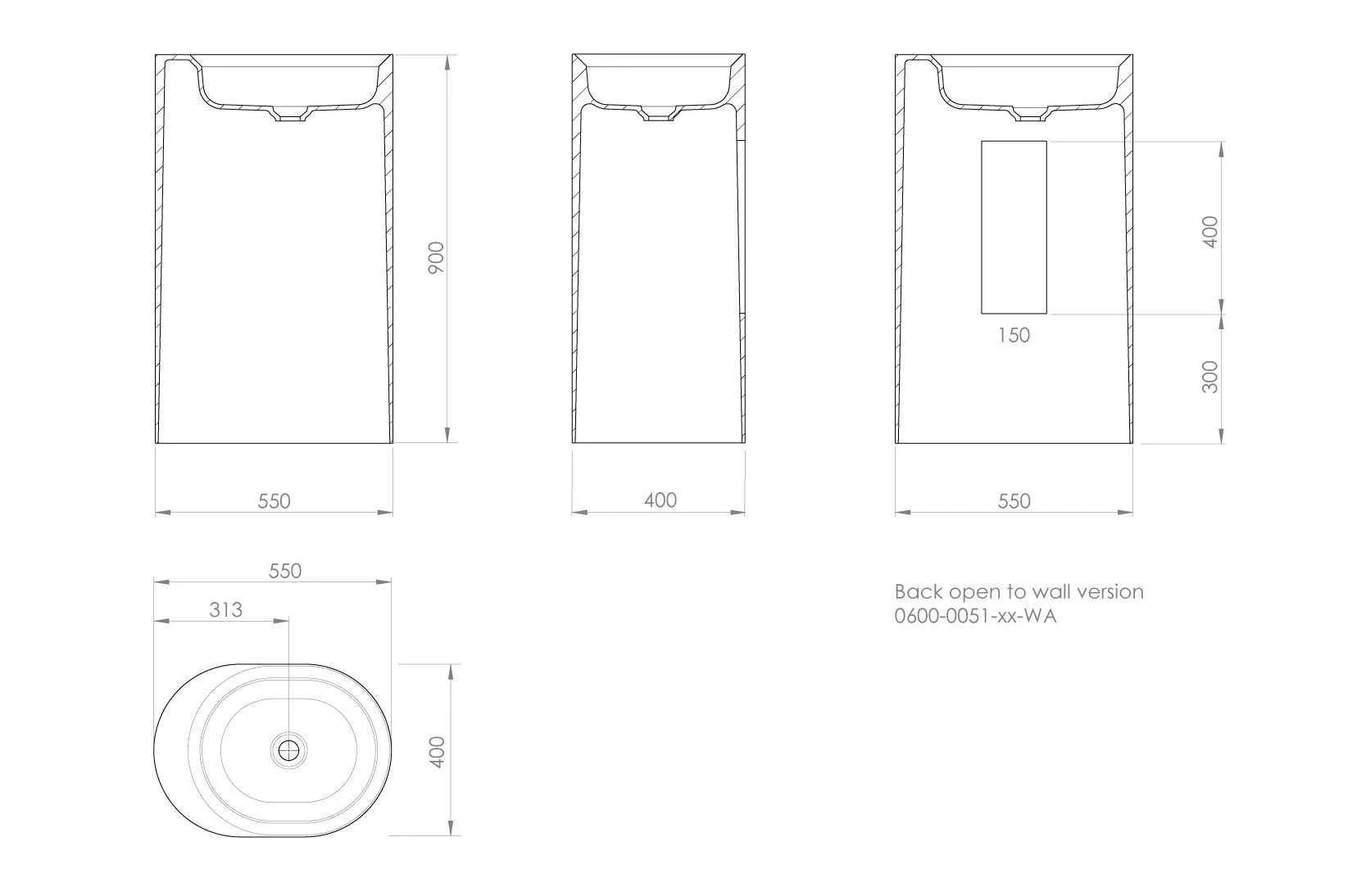 Підлоговий умивальник Knief Pearl