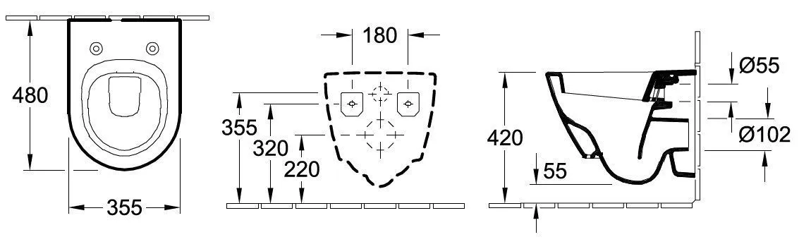 Унитаз подвесной Compact Villeroy and Boch Subway 2.0 560610R2