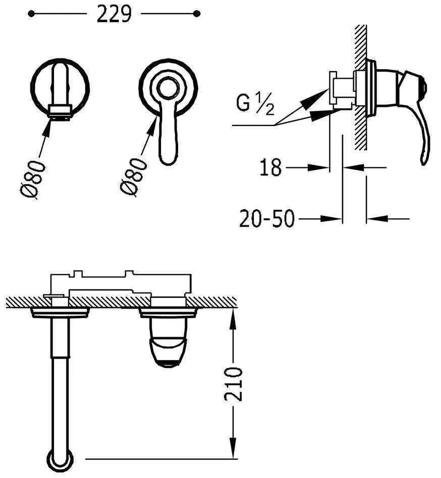 Змішувачі для раковини Tres Clasic 24220001OR