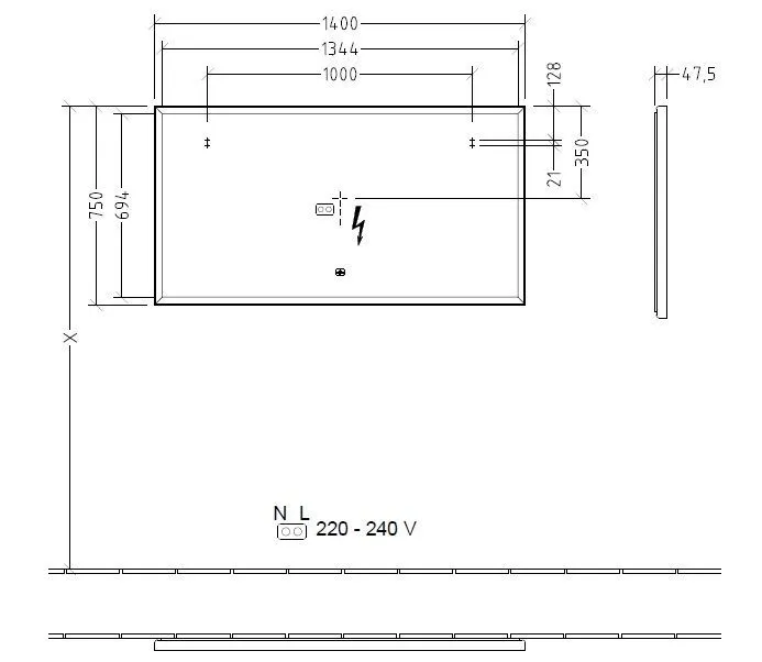 Зеркало с подсветкой Subway 3.0 Villeroy & Boch A4631400