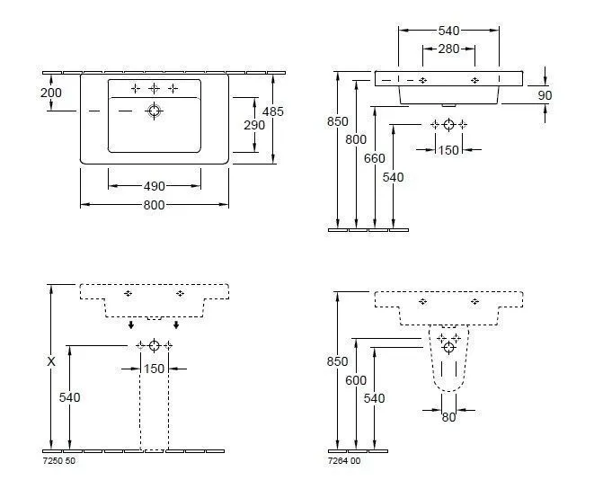 Подвесной умывальник Villeroy and Boch Architectura 61168001