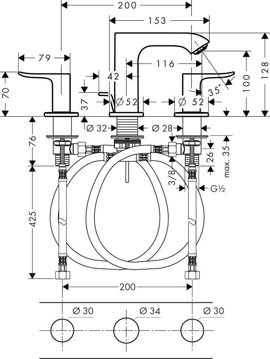 Змішувач для умивальника Hansgrohe Metris 31083000