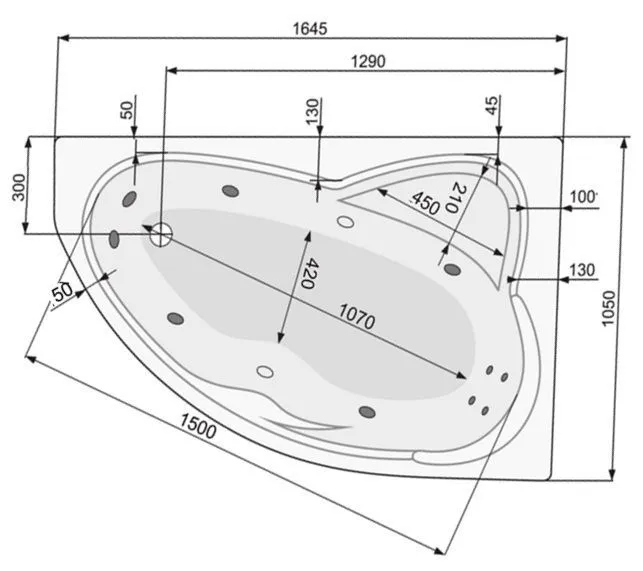 Ванна Poolspa Europa 165x105 правая