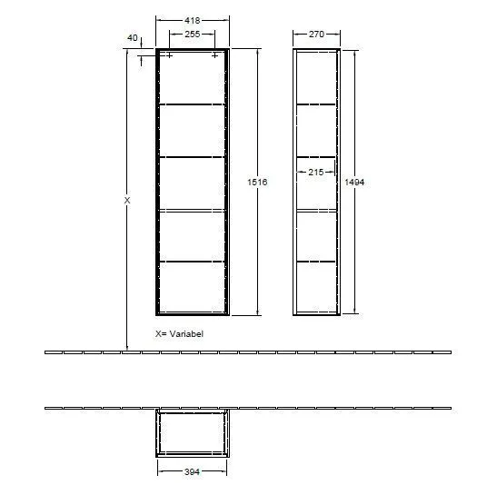 Шкаф для ванной комнаты Finion Villeroy and Boch (левосторонний) G48000MT