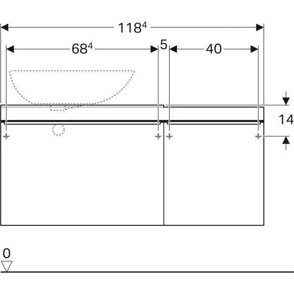 Тумба для умывальника Geberit CITTERIO 500.564.JI.1