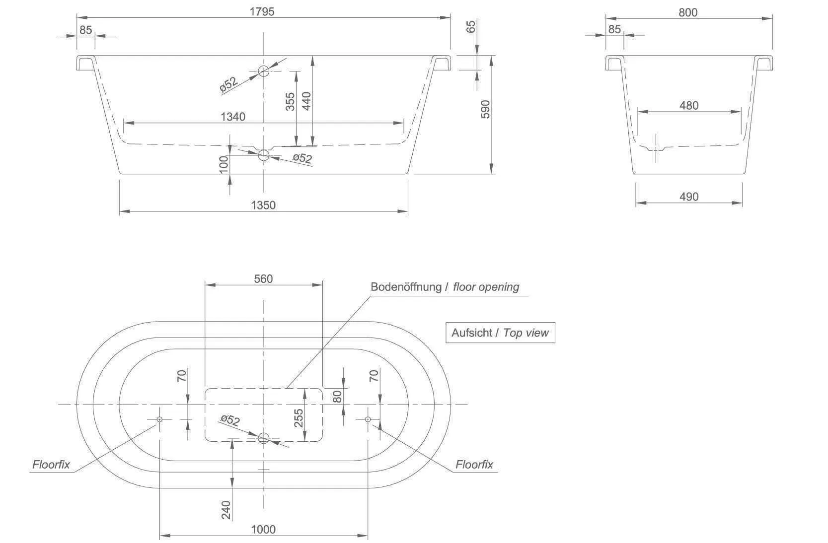 Окремостояча ванна Knief Loft loft 0100 -067 Белый глянцевый
