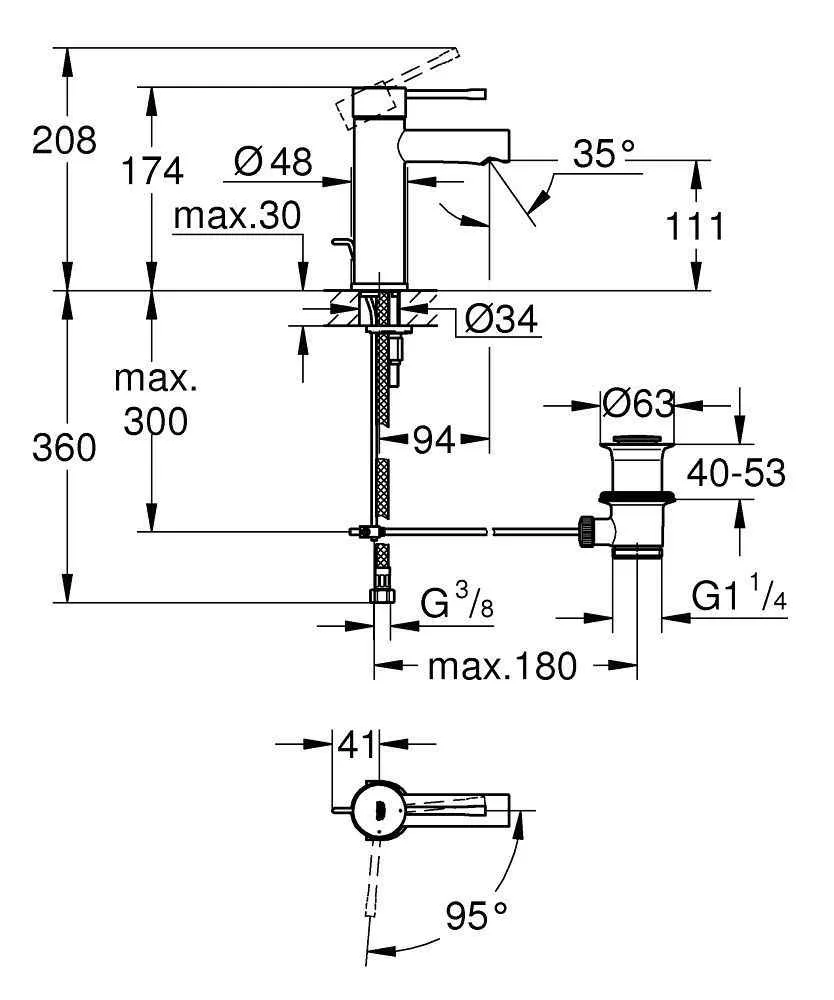 Змішувач для умивальника Grohe Essence 23379001