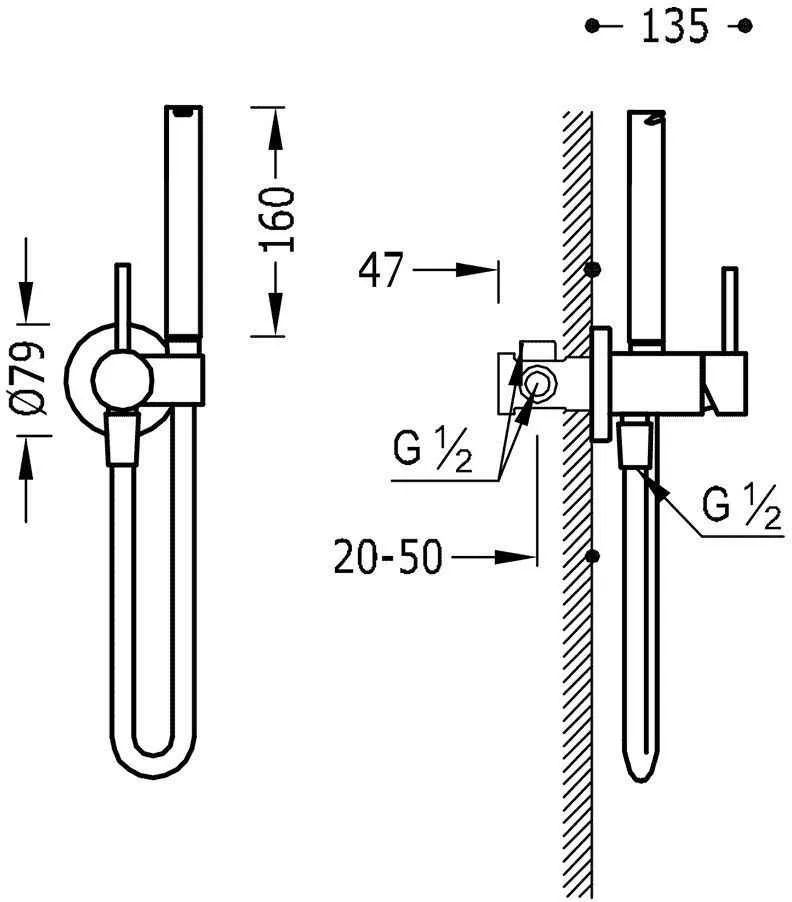 Змішувач з гігієнічним душем Tres Max