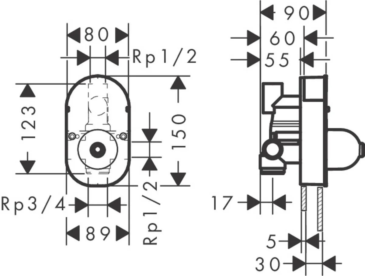 Скрытая часть Hansgrohe 31741180
