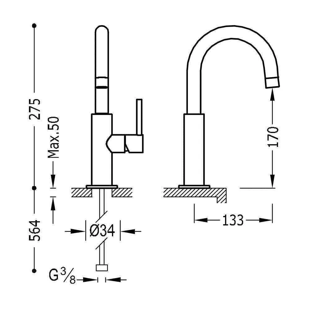 Змішувач на раковину Tres Study 26290403