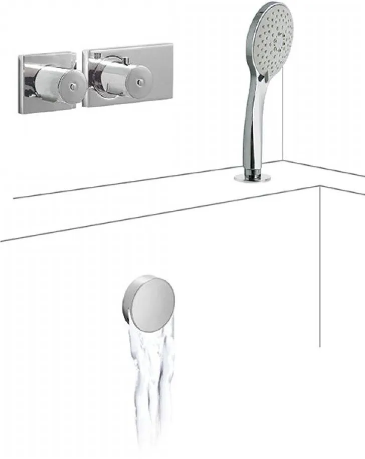 Набор: Термостат, излив и  душевой набор Tres Block System