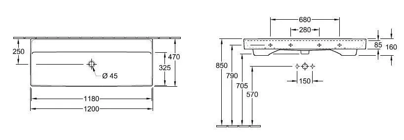 Подвесной умывальник Villeroy and Boch Collaro 4A33C3RW