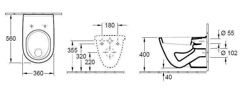 Унитаз подвесной Villeroy and Boch O. Novo 56621001