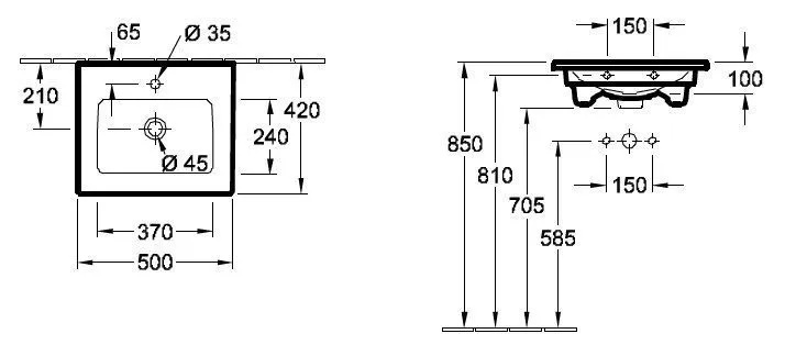 Подвесной умывальник Villeroy and Boch Venticello 41245001